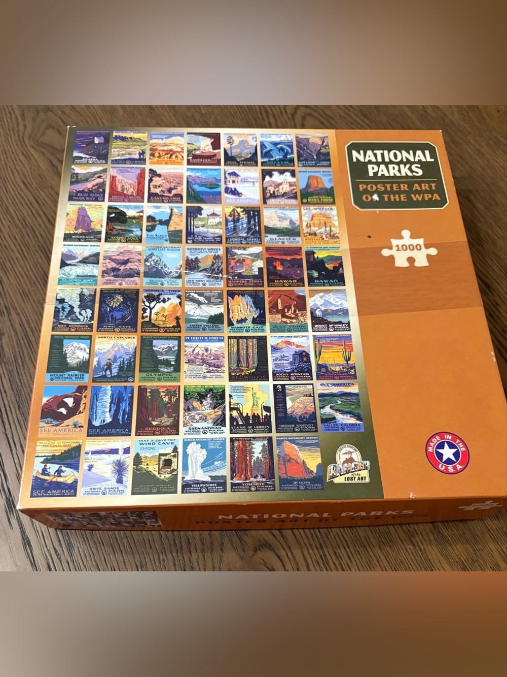 National Parks Poster Art of the WPS,
1000 Piece Puzzle, 63 Parks, Complete